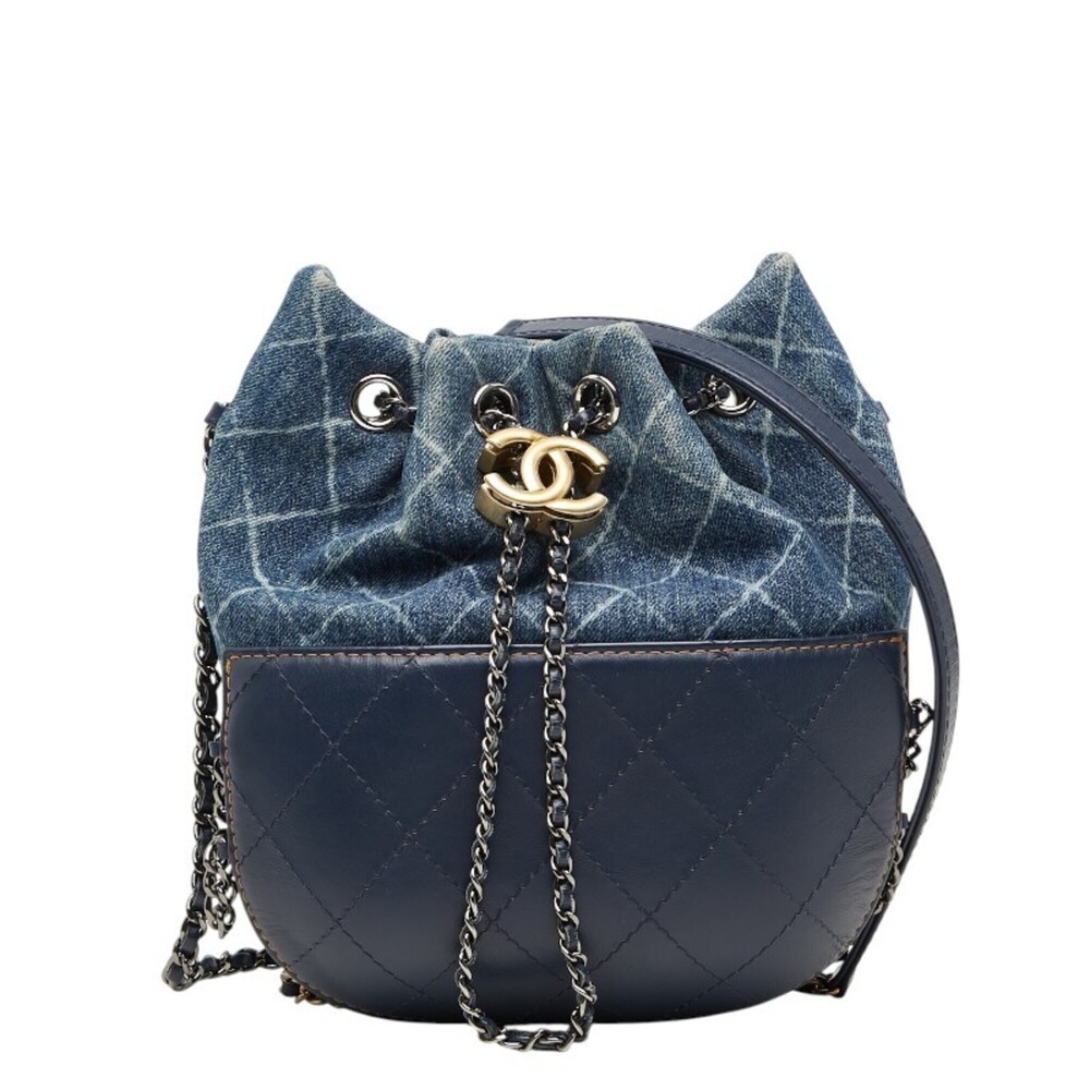 Chanel Coco Mark Gabrielle de Crossbody Chain Shoulder Bag Bucket Drawstring ...